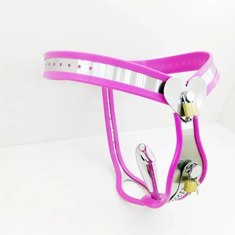 Female Chastity Belt with Anal & Vaginal Plug