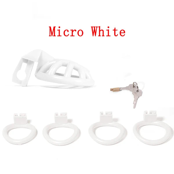 Micro Chastity Cage with 4 Rings