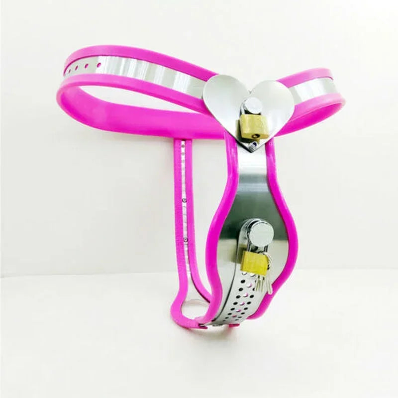 Female Chastity Belt with Anal & Vaginal Plug