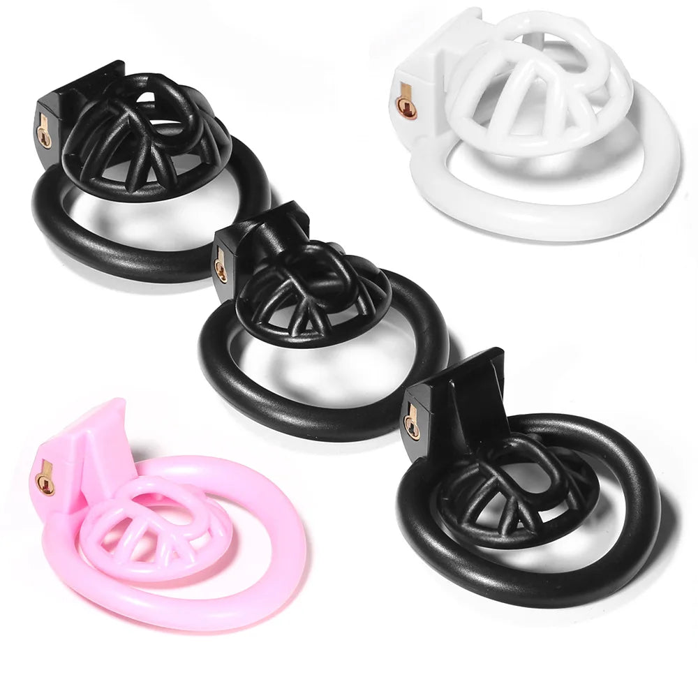 Micro Chastity Cage with 4 Rings