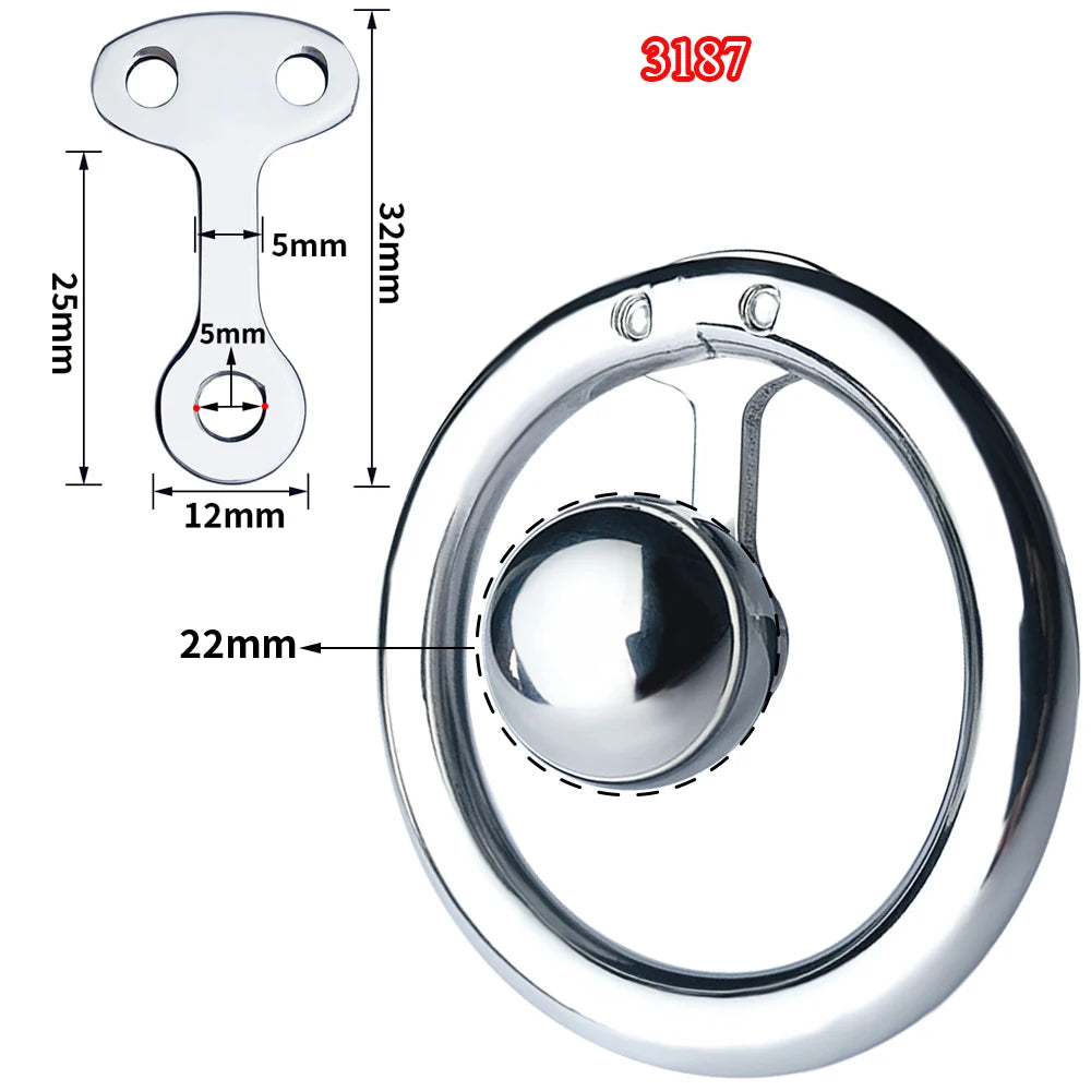 Inverted Flat Ring Chastity Cage