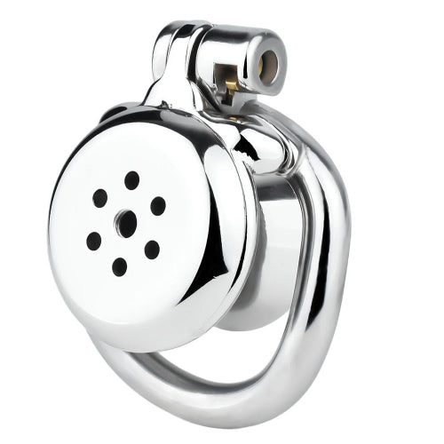 stainless steel inverted chastity cage front side