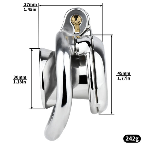 stainless steel inverted chastity cage dimensions 