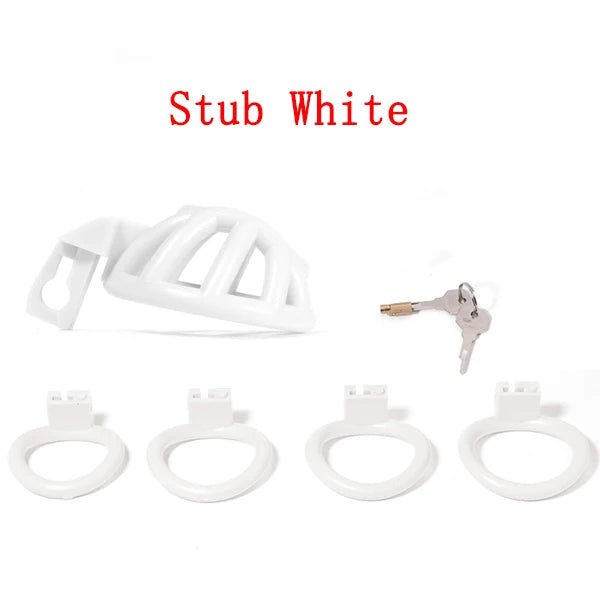Micro Chastity Cage with 4 Rings
