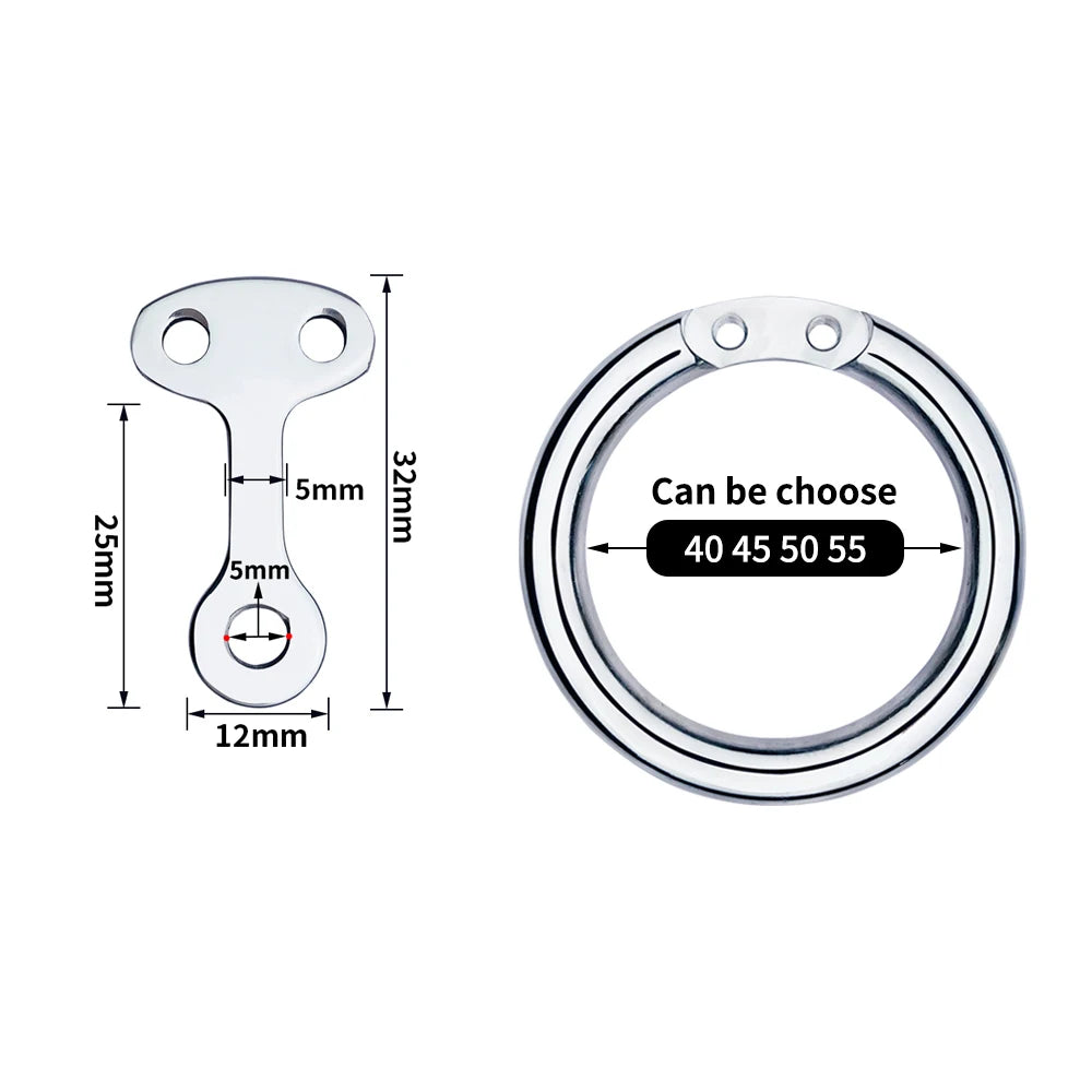 Inverted Flat Ring Chastity Cage
