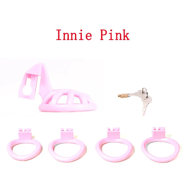 Micro Chastity Cage with 4 Rings