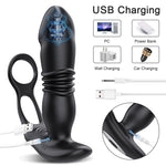 USB rechargeable prostate massager with cock ring