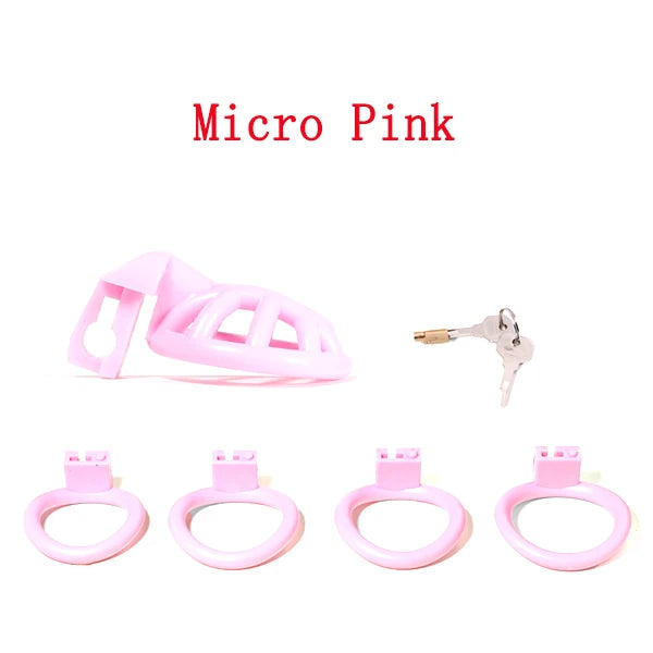 Micro Chastity Cage with 4 Rings