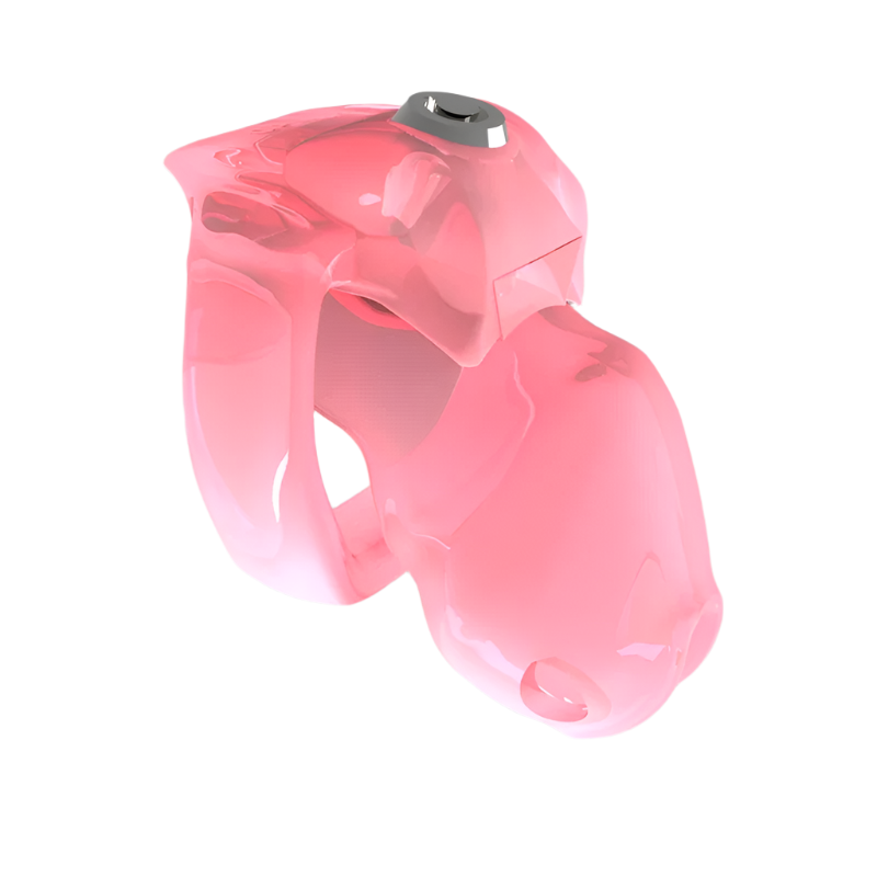 V5 Click & Lock Chastity Cage in pink, featuring a secure click-and-lock mechanism for comfortable, all-day wear and discreet control