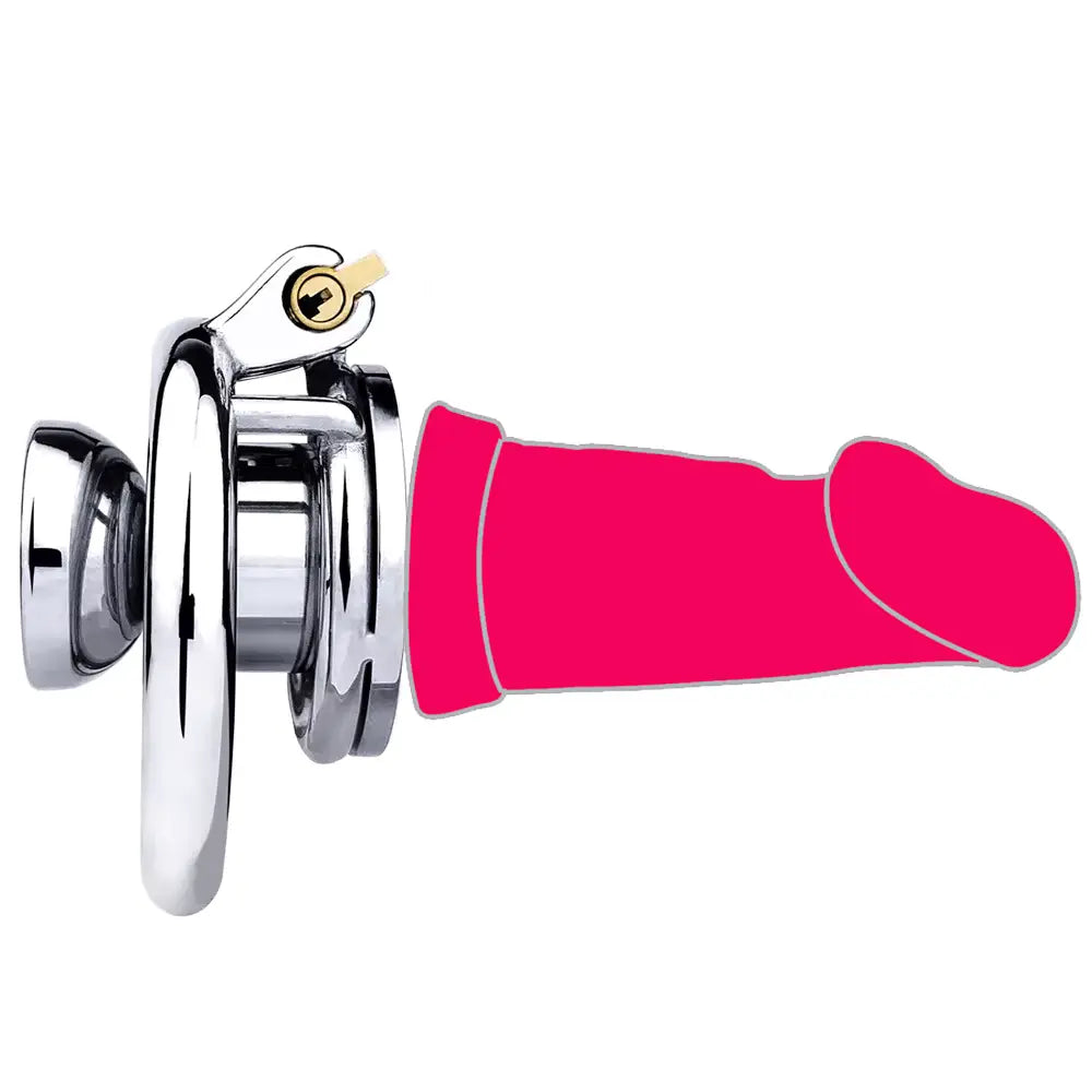 Flat Inverted Chastity Cage With Dildo